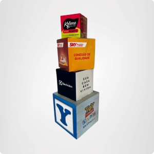 Cubo Promocional Personalizando - Cubo de Papelão Papel Duplex 350gr 10x10 | 20x20 | 30x30 | 40x40 | 50x50 | 60x60 Impressão UV 4x0 Laminação Fosca Corte e Vinco Digital 